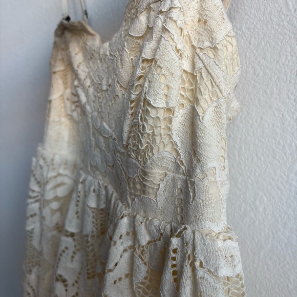 Anthropologie Maeve Ivory Cream Lace Dress Removable Straps to Strapless Boho S - Picture 7 of 12